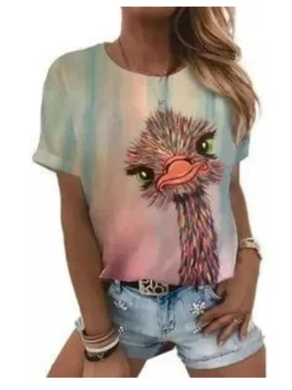 DIVAS LiMiTED
Pastel Ombre Ostrich Graphic Tee - Picture 2 of 8